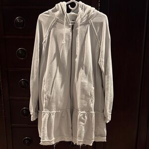 Free People Distressed Hooded Jacket